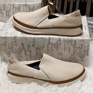 KURU Roam Atla Women's Sand Canvas Slip-On Loafers Arch Support Plantar Fascitis